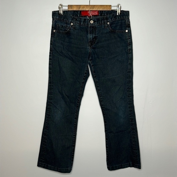 GUESS JEANS STRETCH SIZE 29 DARK BLUE STRAIGHT LEG JEANS - Picture 1 of 8